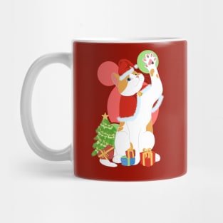 CHRISTMAS WHITE ORANGE CAT Mug